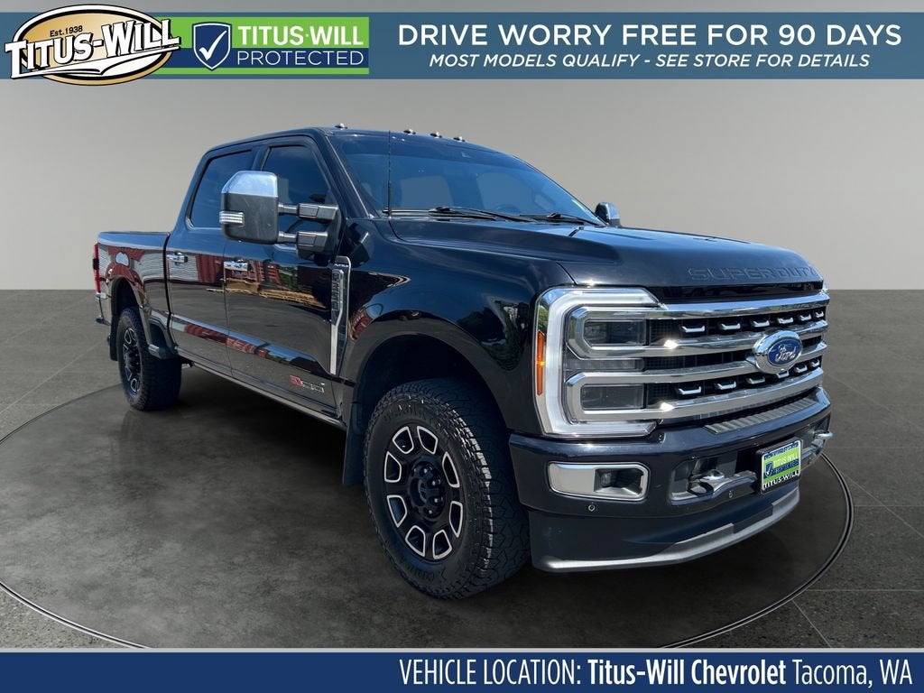 2023 Ford F-350 Platinum in Black — front three-quarter view