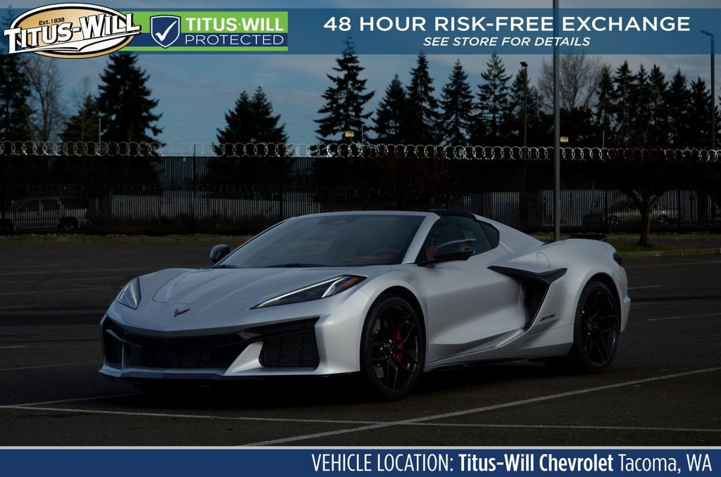 2026 Chevrolet Corvette Z06 3LZ in Blade Silver Metallic — front three-quarter view