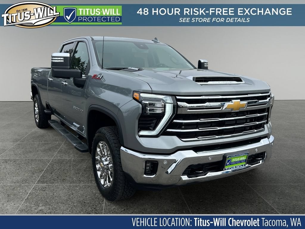 2026 Chevrolet Silverado 3500 HD LTZ in Sterling Gray Metallic — front three-quarter view