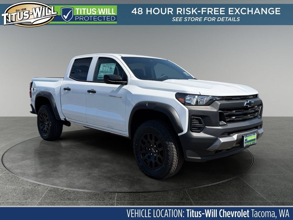 2026 Chevrolet Colorado Trail Boss in Summit White — front three-quarter view