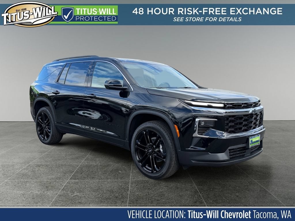 2026 Chevrolet Traverse LT in Mosaic Black Metallic — front three-quarter view