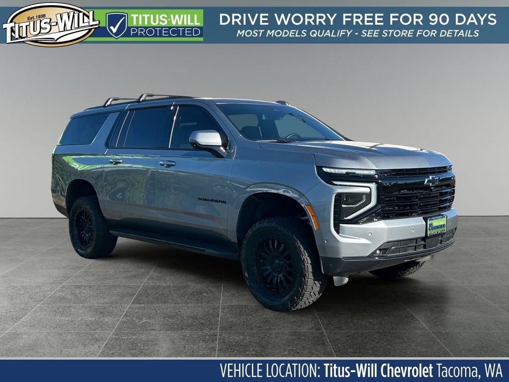 2025 Chevrolet Suburban RST in Sterling Gray Metallic — front three-quarter view