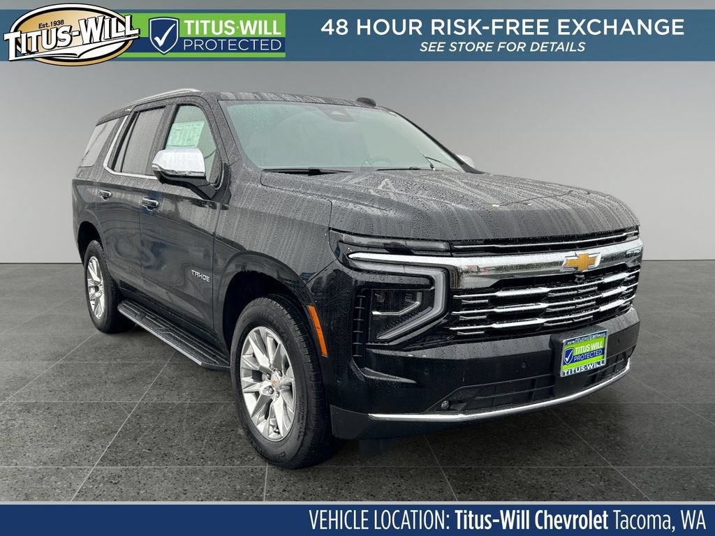 2026 Chevrolet Tahoe Premier in Black — front three-quarter view