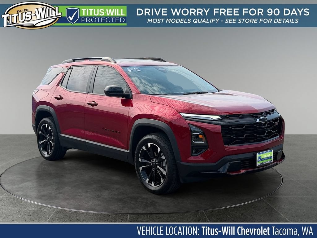 2025 Chevrolet Equinox RS in Radiant Red Tintcoat — front three-quarter view