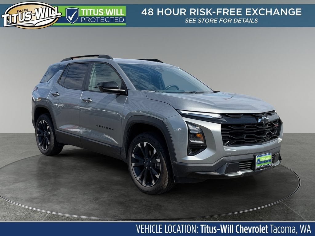 2026 Chevrolet Equinox RS in Sterling Gray Metallic — front three-quarter view