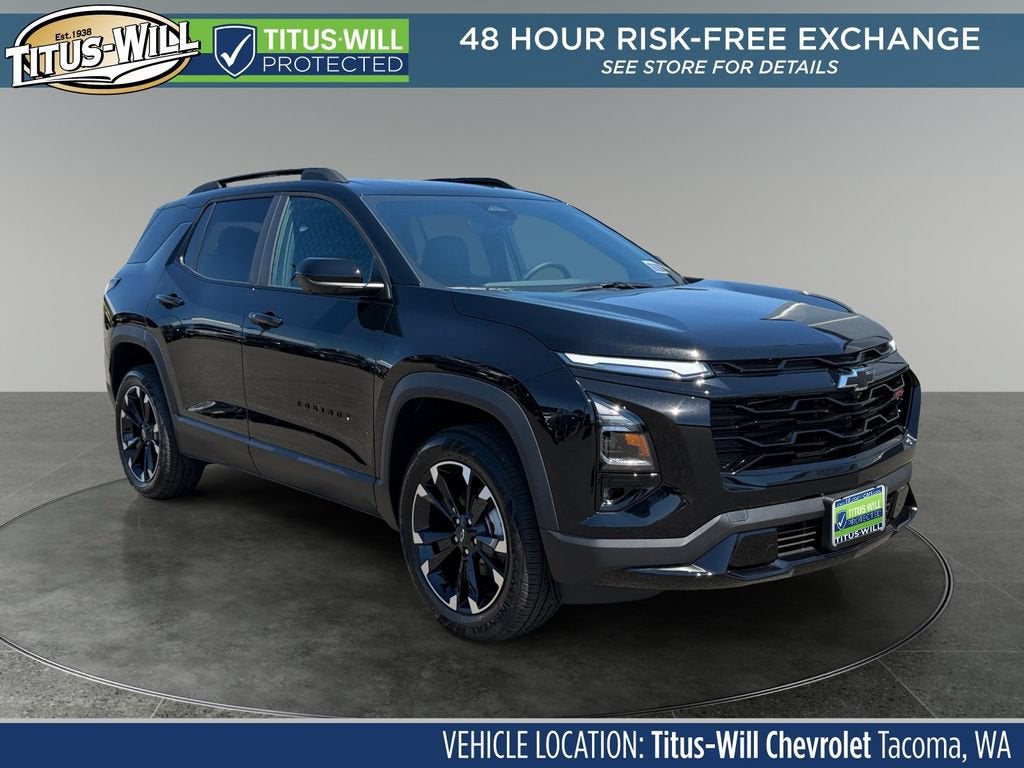 2026 Chevrolet Equinox RS in Mosaic Black Metallic — front three-quarter view