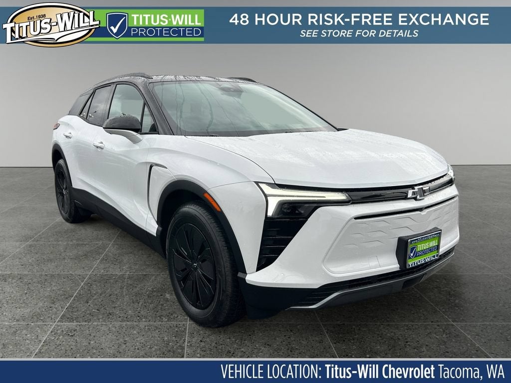 2026 Chevrolet Blazer EV LT in Summit White — front three-quarter view