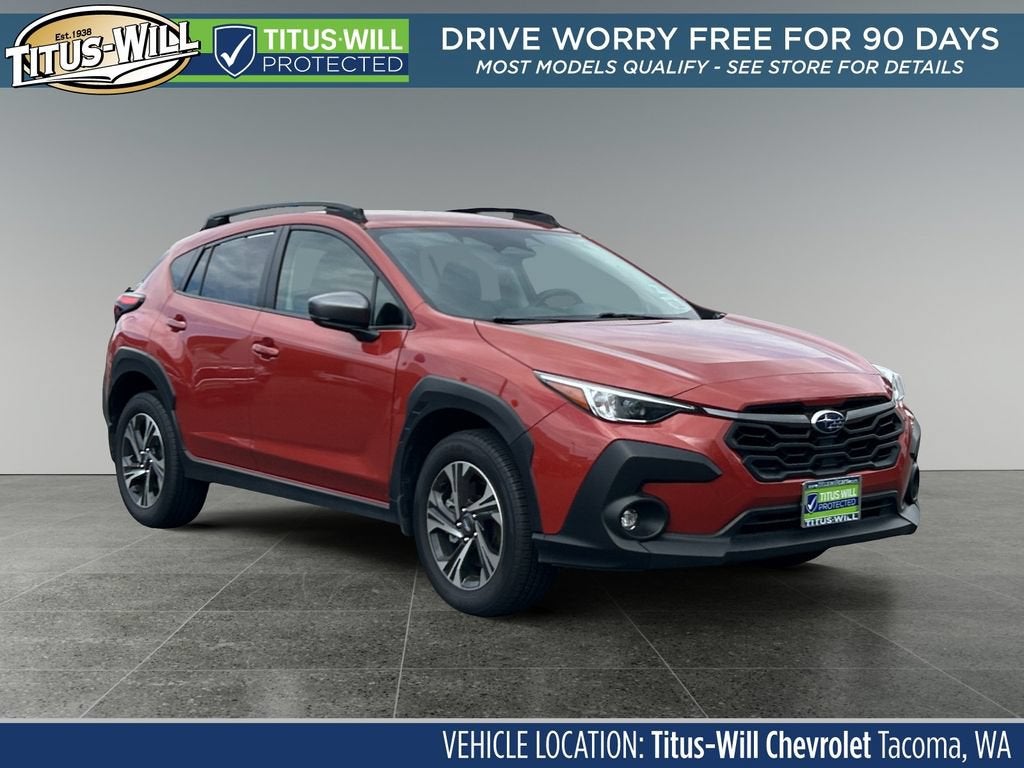 2024 Subaru Crosstrek Premium in Orange — front three-quarter view