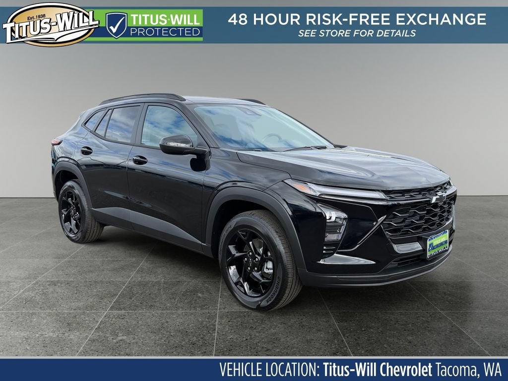 2026 Chevrolet Trax LT in Mosaic Black Metallic — front three-quarter view