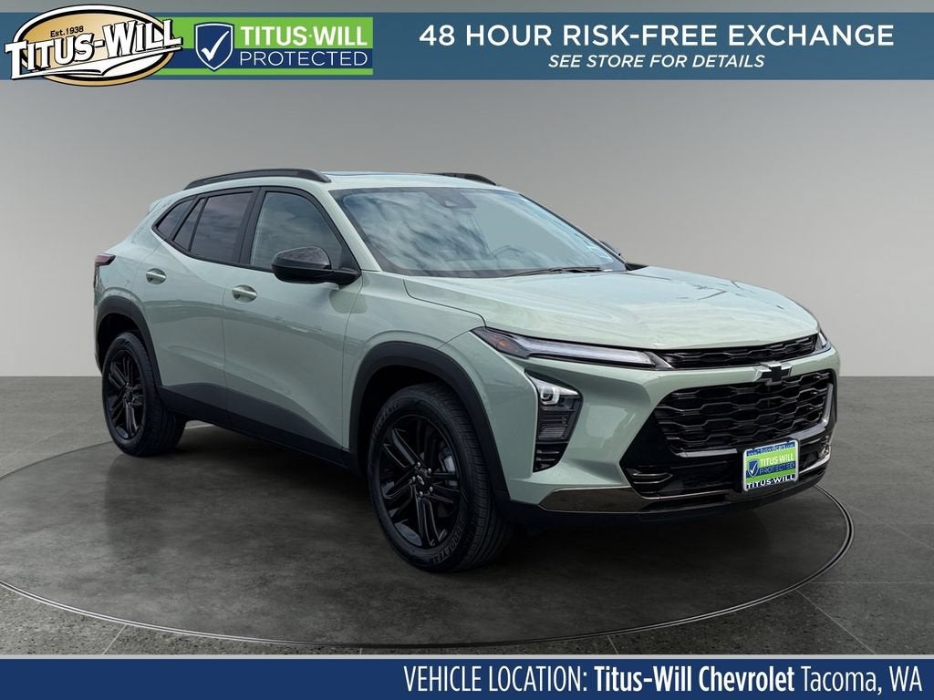 2026 Chevrolet Trax ACTIV in Cacti Green — front three-quarter view