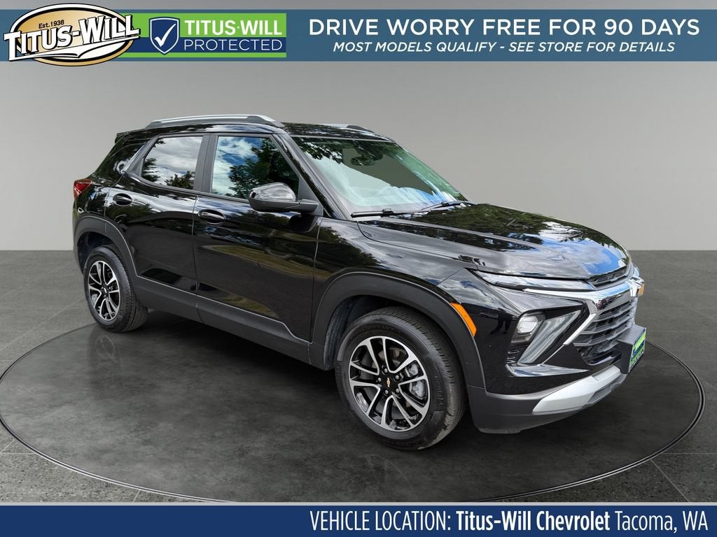 2025 Chevrolet Trailblazer LT in Mosaic Black Metallic — front three-quarter view