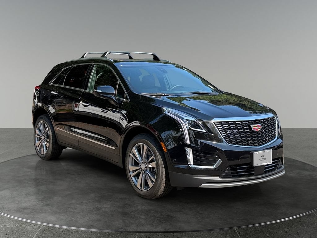 2026 Cadillac XT5 Premium Luxury in Stellar Black Metallic — front three-quarter view