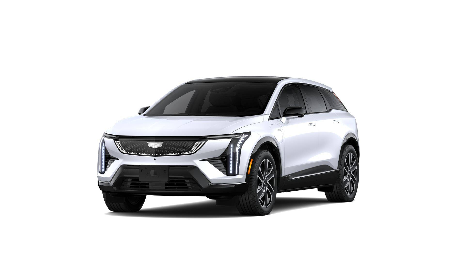 2027 Cadillac OPTIQ Premium Sport in Vibrant White Tricoat — front three-quarter view