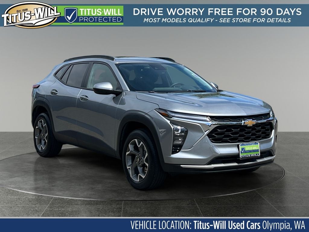 2025 Chevrolet Trax LT in Sterling Gray Metallic — front three-quarter view