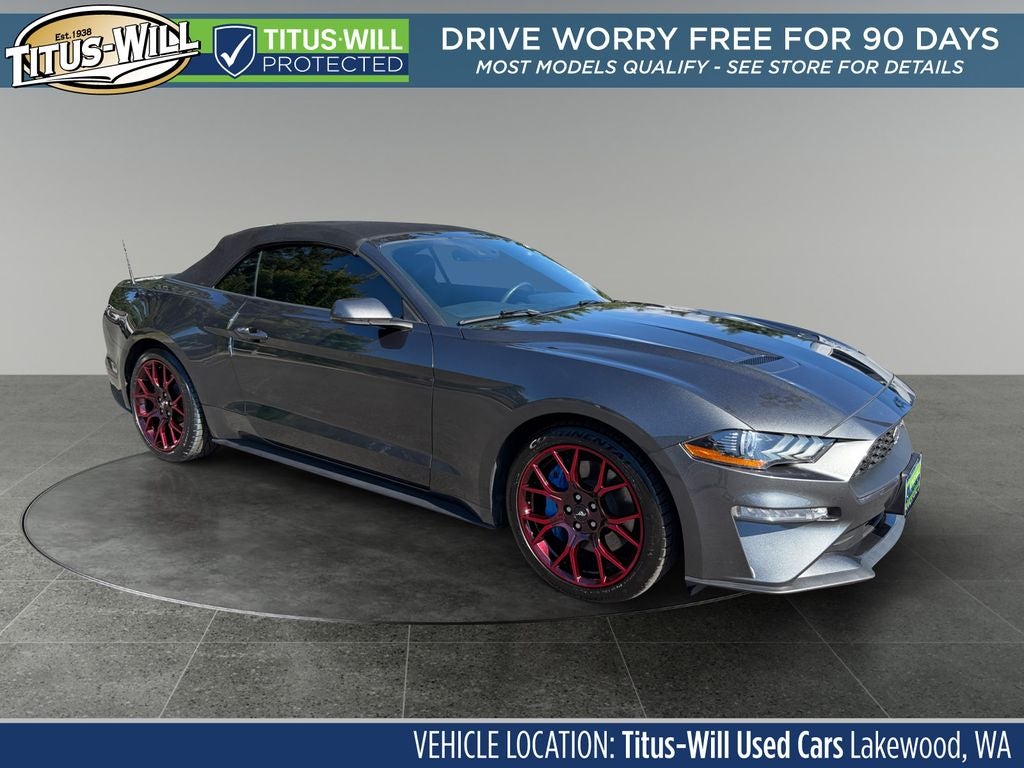 2019 Ford Mustang EcoBoost Premium in Magnetic — front three-quarter view