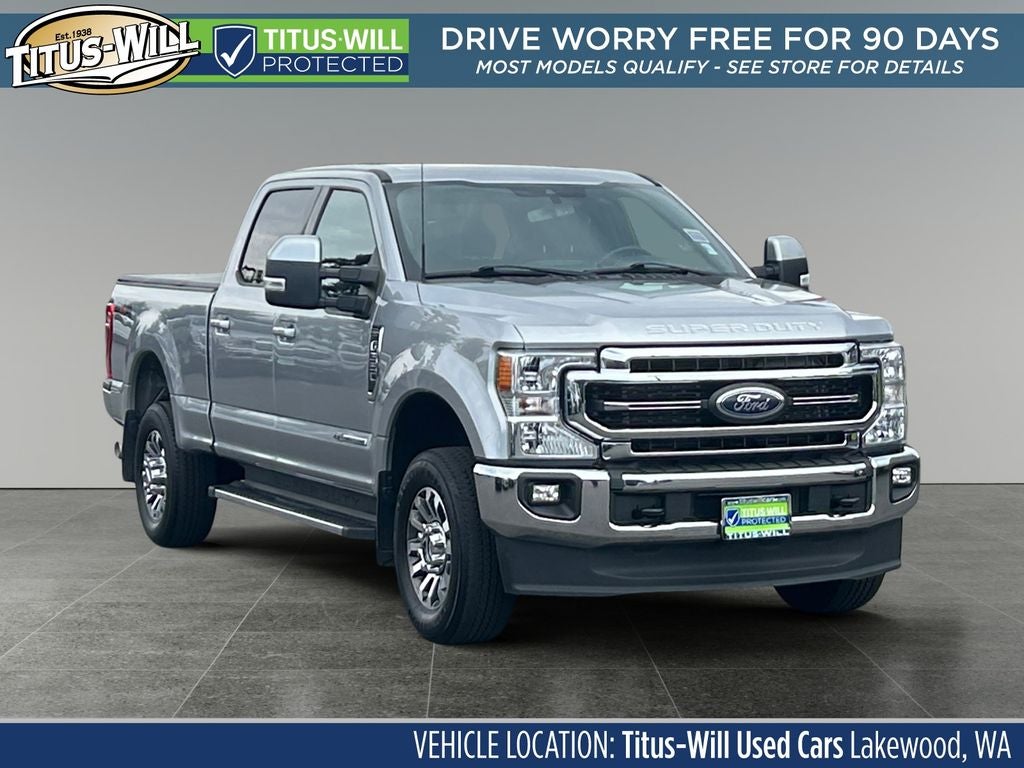 2022 Ford F-350SD Lariat in Silver — front three-quarter view