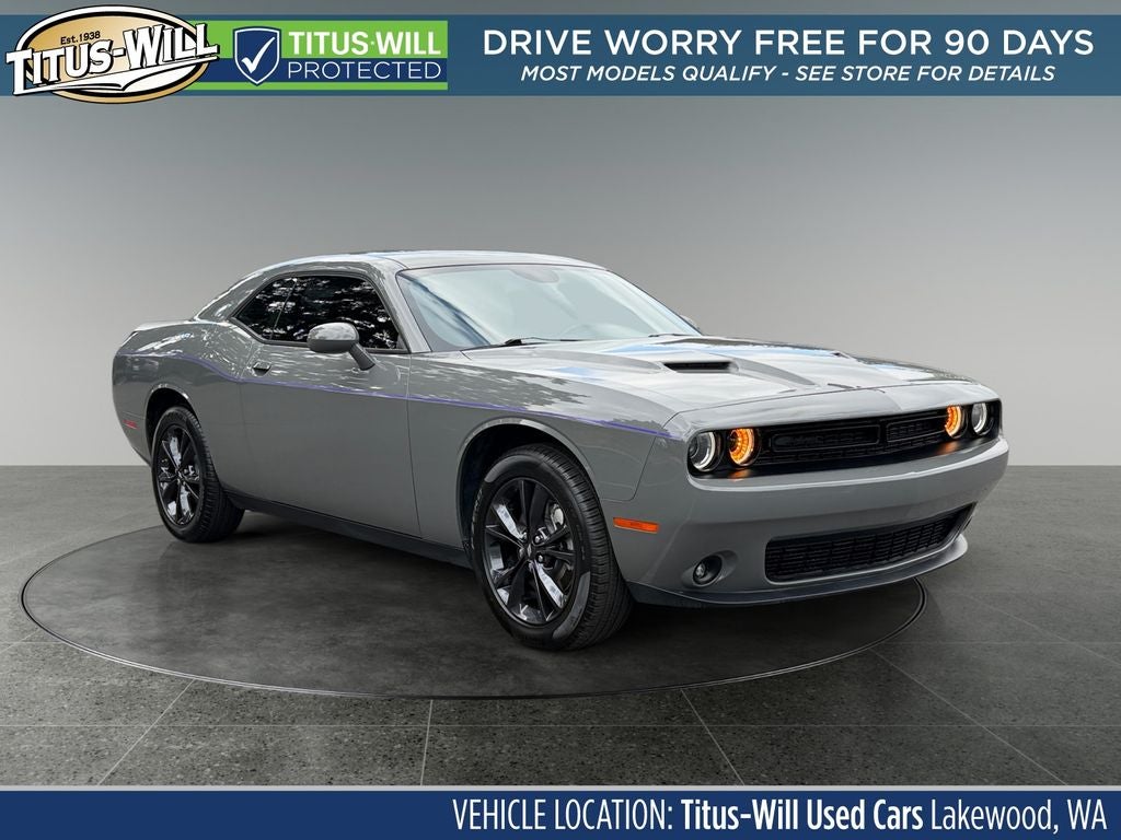 2023 Dodge Challenger SXT in Gray Clearcoat — front three-quarter view