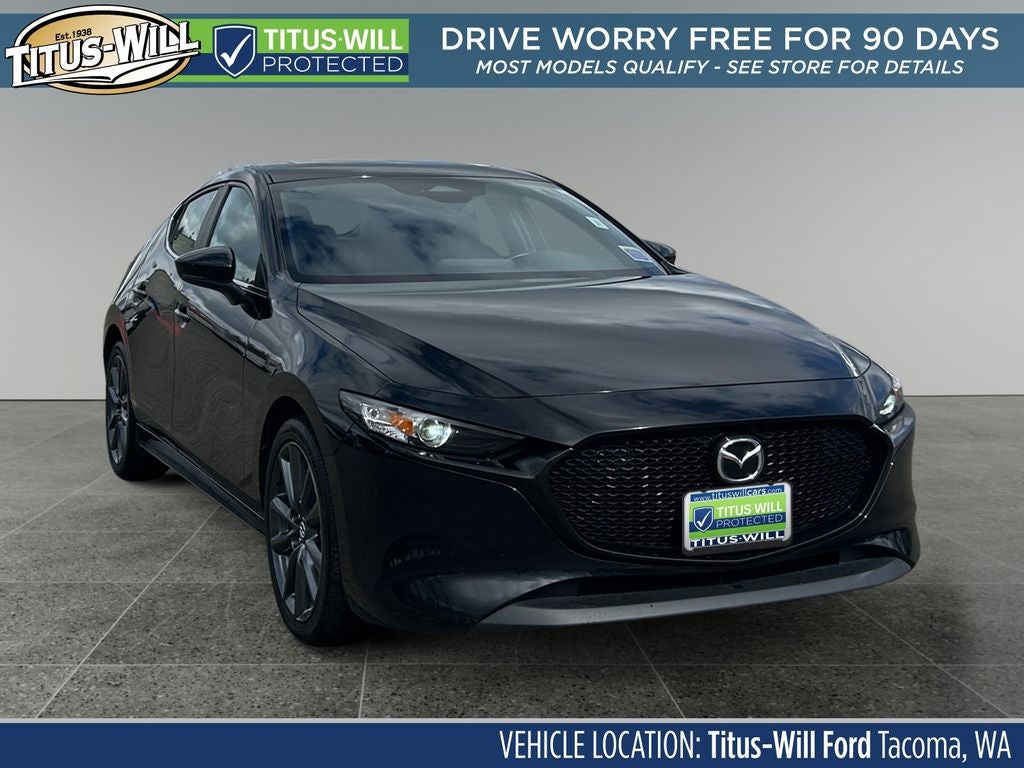 2024 Mazda Mazda3 2.5 S Preferred Package Base in Jet Black — front three-quarter view