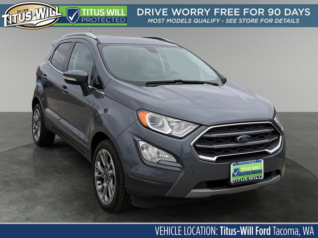 2018 Ford EcoSport Titanium in Smoke Metallic — front three-quarter view