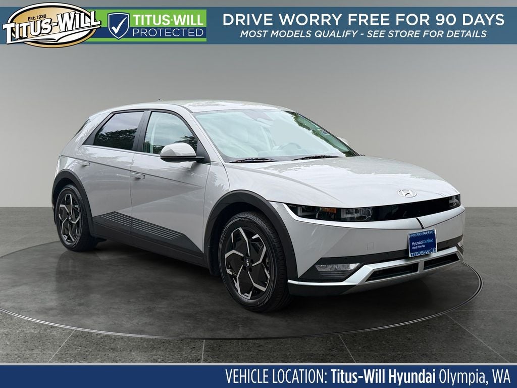 2023 Hyundai IONIQ 5 SEL in Cyber Gray — front three-quarter view