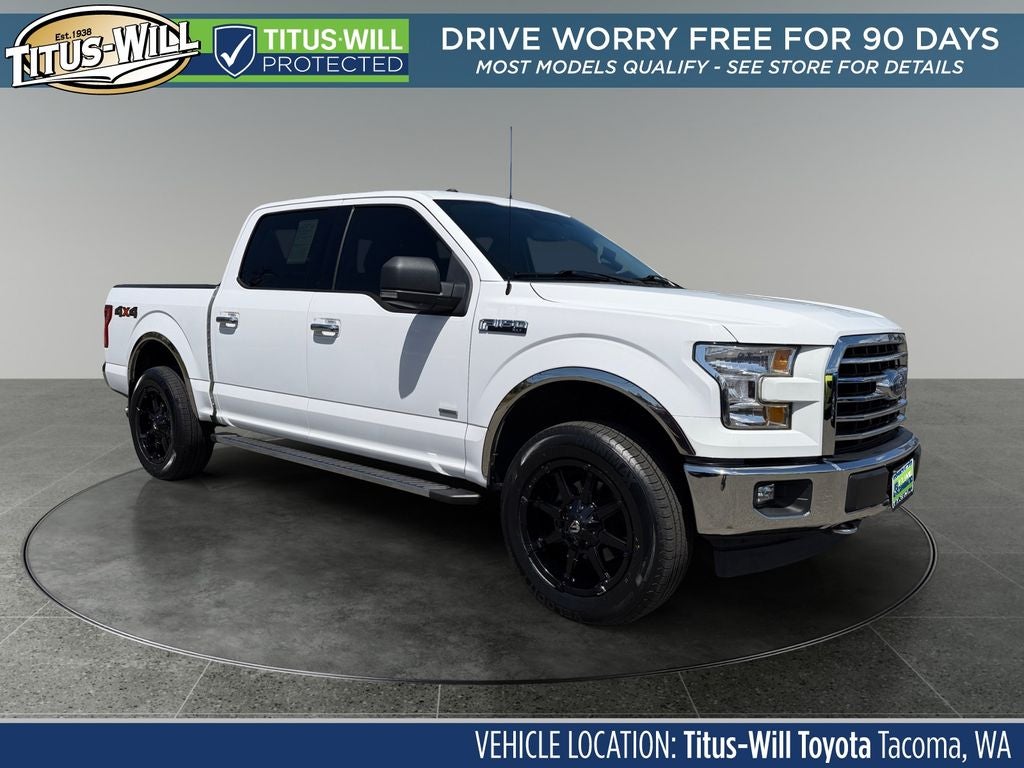 2017 Ford F-150 XLT in Oxford White — front three-quarter view