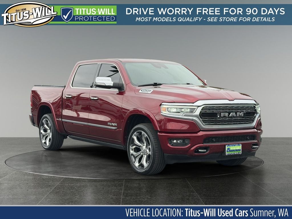2020 RAM 1500 Limited in Red — front three-quarter view