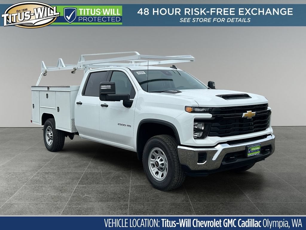 2025 Chevrolet Silverado 2500 HD WT in Summit White — front three-quarter view