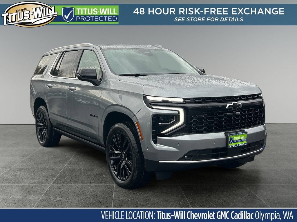 2026 Chevrolet Tahoe Premier in Sterling Gray Metallic — front three-quarter view