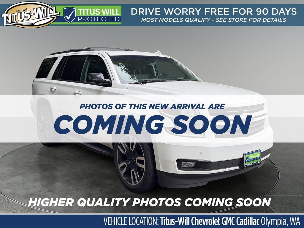 2018 Chevrolet Tahoe Premier in Summit White — front three-quarter view