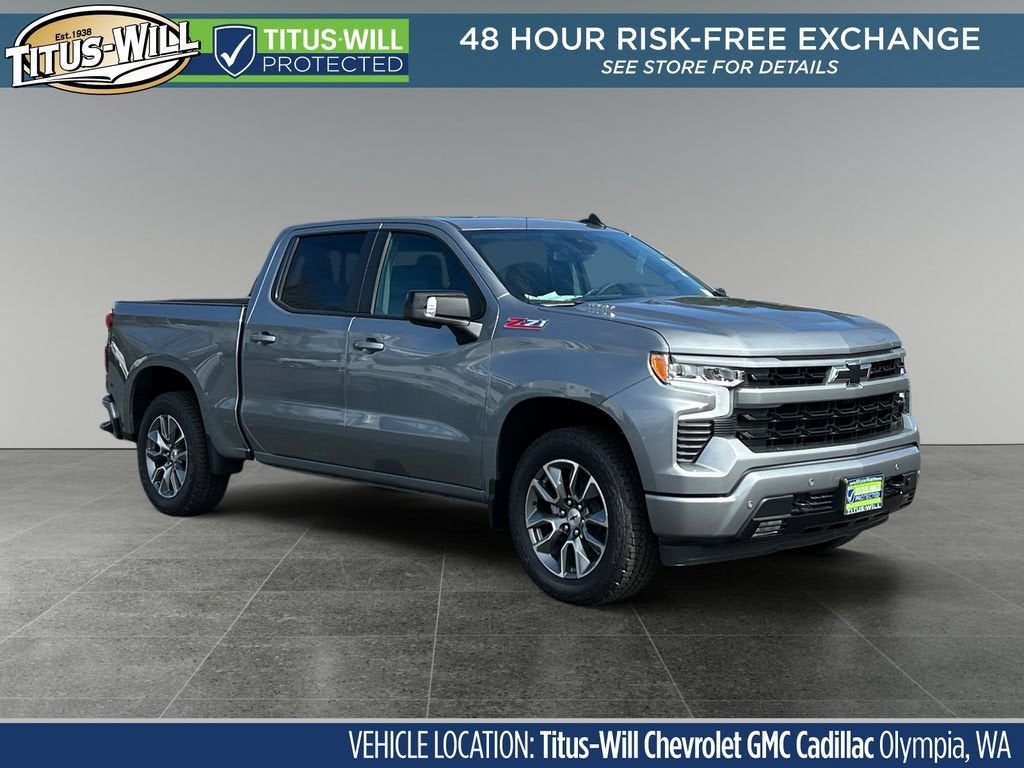 2026 Chevrolet Silverado 1500 RST in Sterling Gray Metallic — front three-quarter view