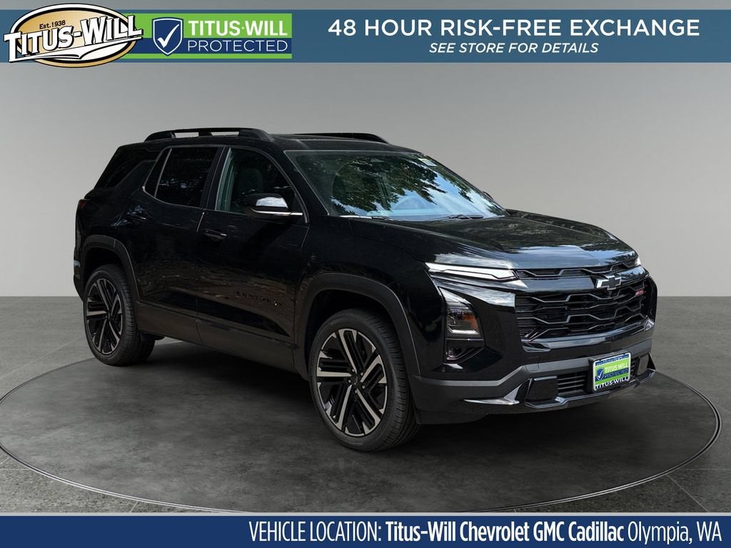 2026 Chevrolet Equinox RS in Mosaic Black Metallic — front three-quarter view
