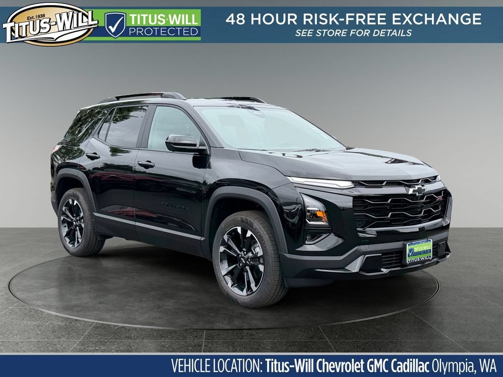 2026 Chevrolet Equinox RS in Mosaic Black Metallic — front three-quarter view