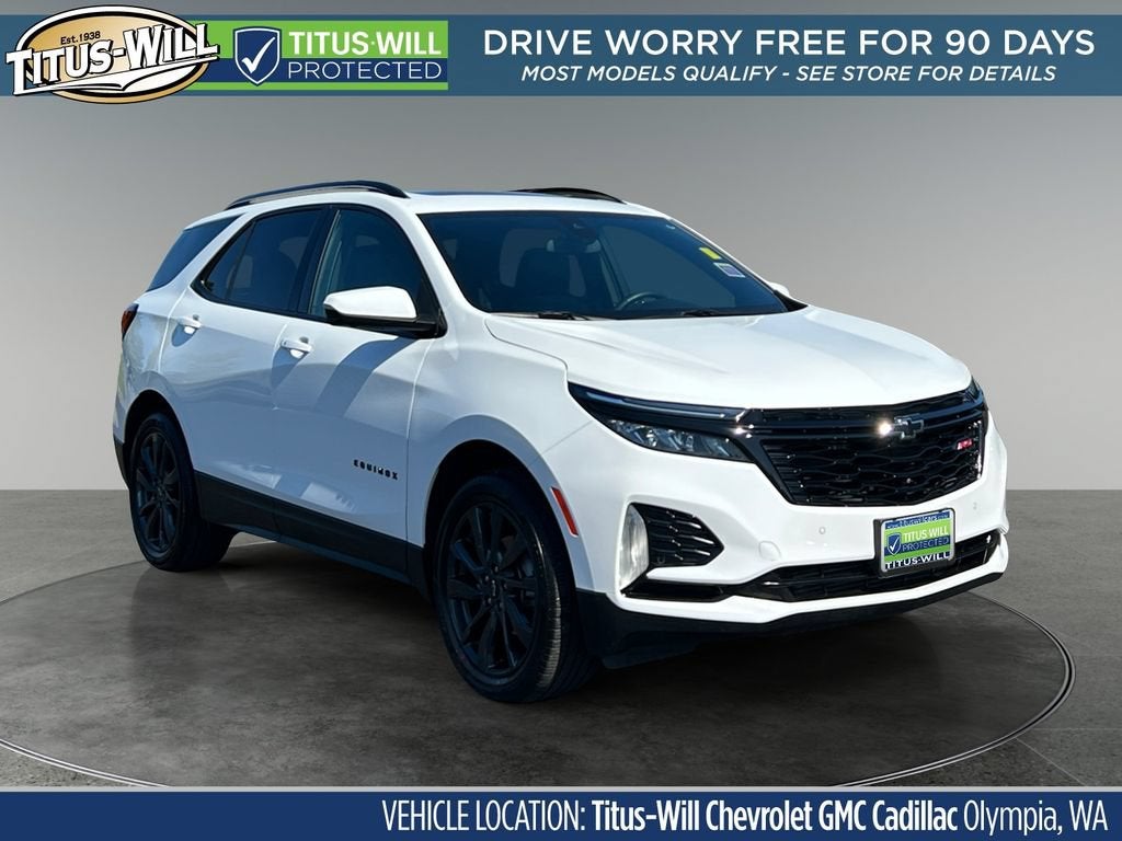 2024 Chevrolet Equinox RS in Summit White — front three-quarter view
