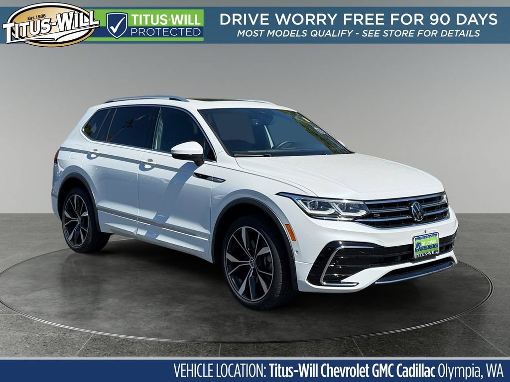 2024 Volkswagen Tiguan 2.0T SEL R-Line in White — front three-quarter view