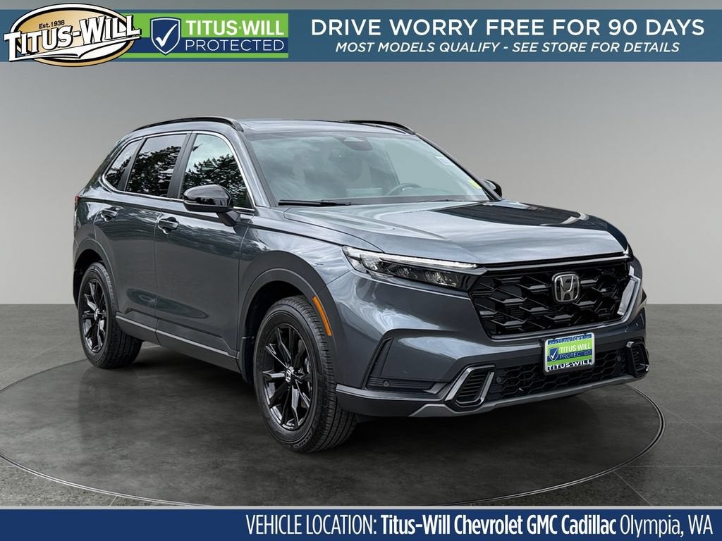 2024 Honda CR-V Hybrid Sport-L in Gray — front three-quarter view