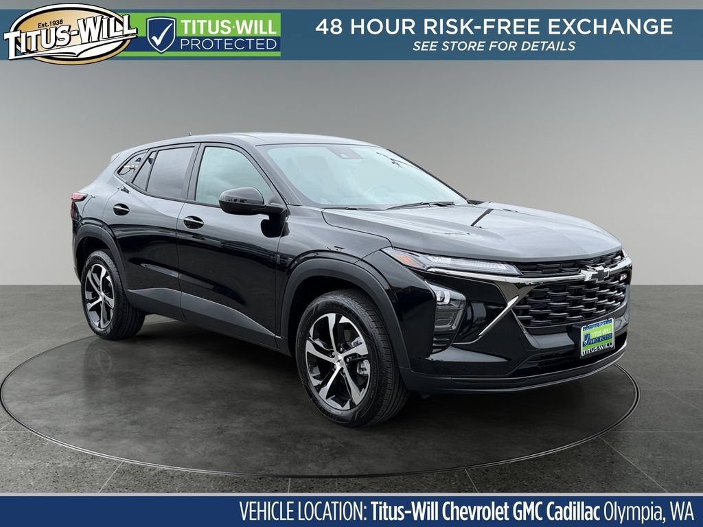 2026 Chevrolet Trax 1RS in Mosaic Black Metallic — front three-quarter view